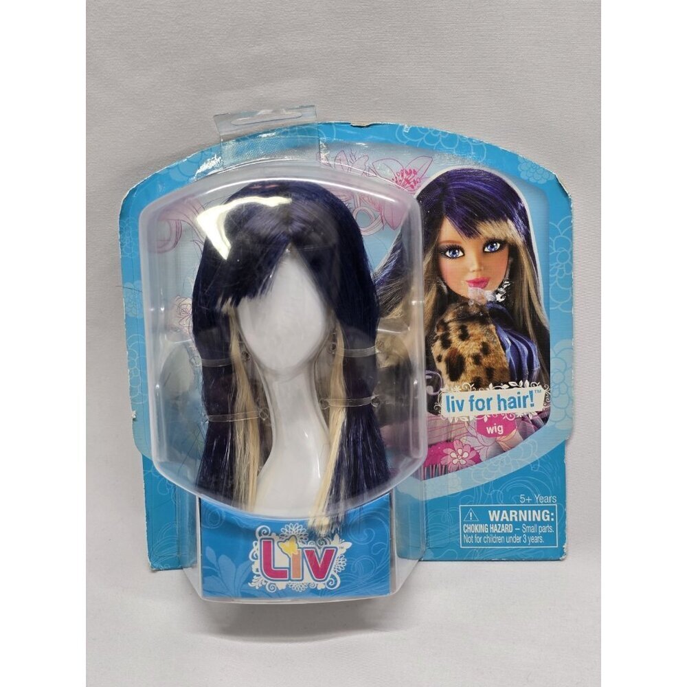 2011 Liv for Hair! Doll Wig Highlights Two Tone Blonde And Blue- New